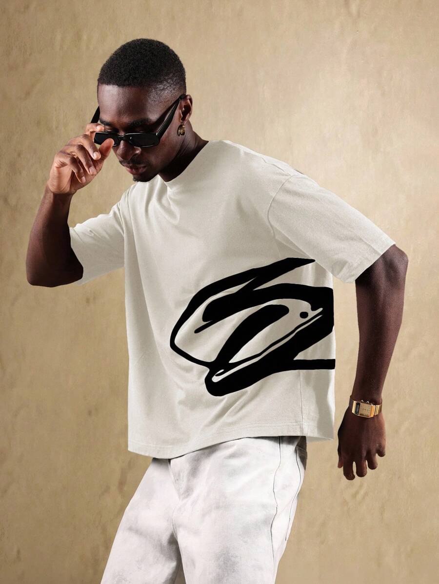 Abstract Ink Graphic men's shirt - relaxed-fit cotton tee with ink-style print