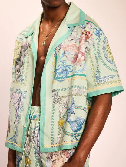 Sunset Coral Linen-Mix Men’s Shirt
